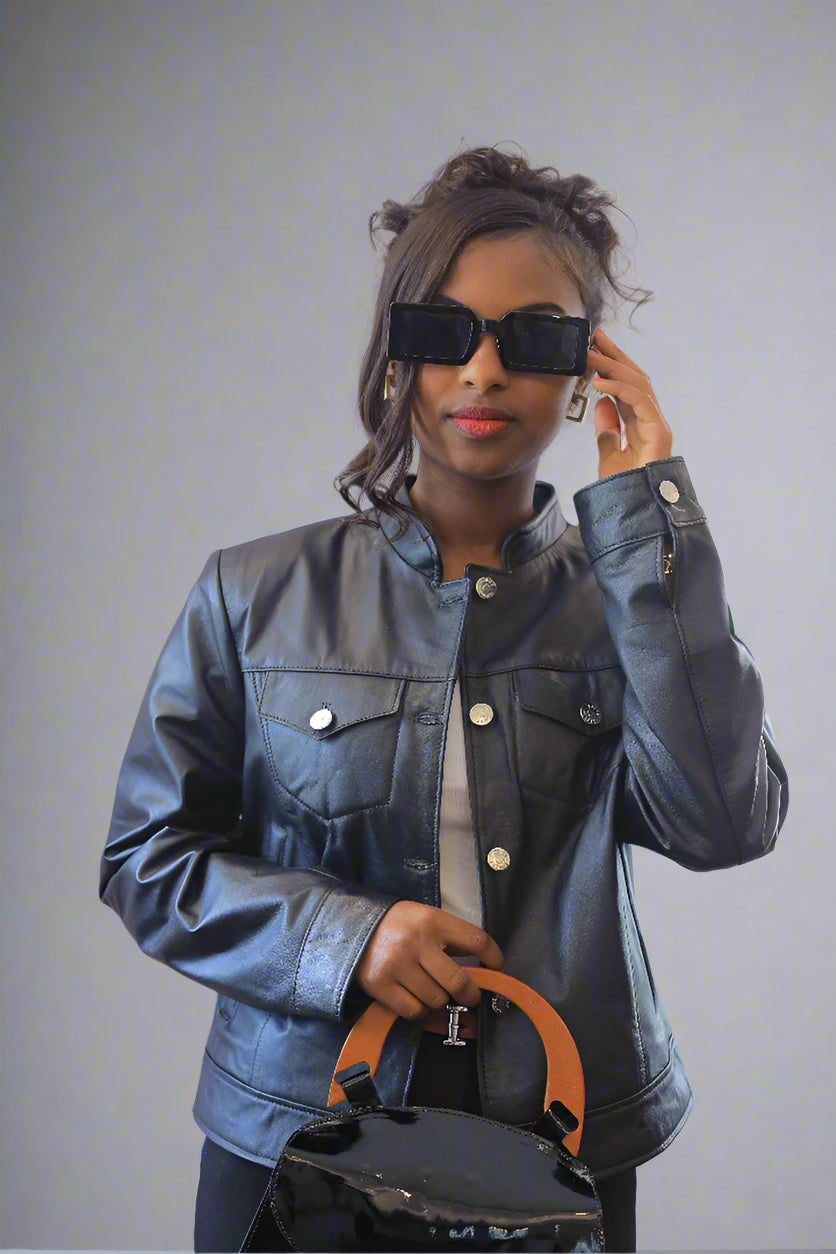Midnight Chic Leather Jacket – Elegant & Sophisticated with Genuine Leather Craftsmanship